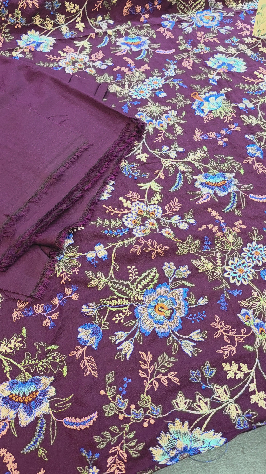 Kerandi 3pc allover embroidered with chiffon duppatta