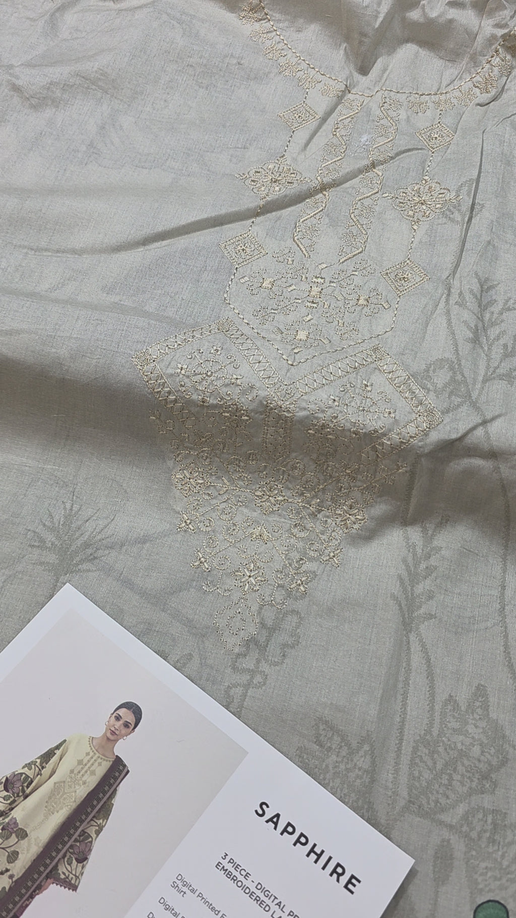 Sapphire embroidered