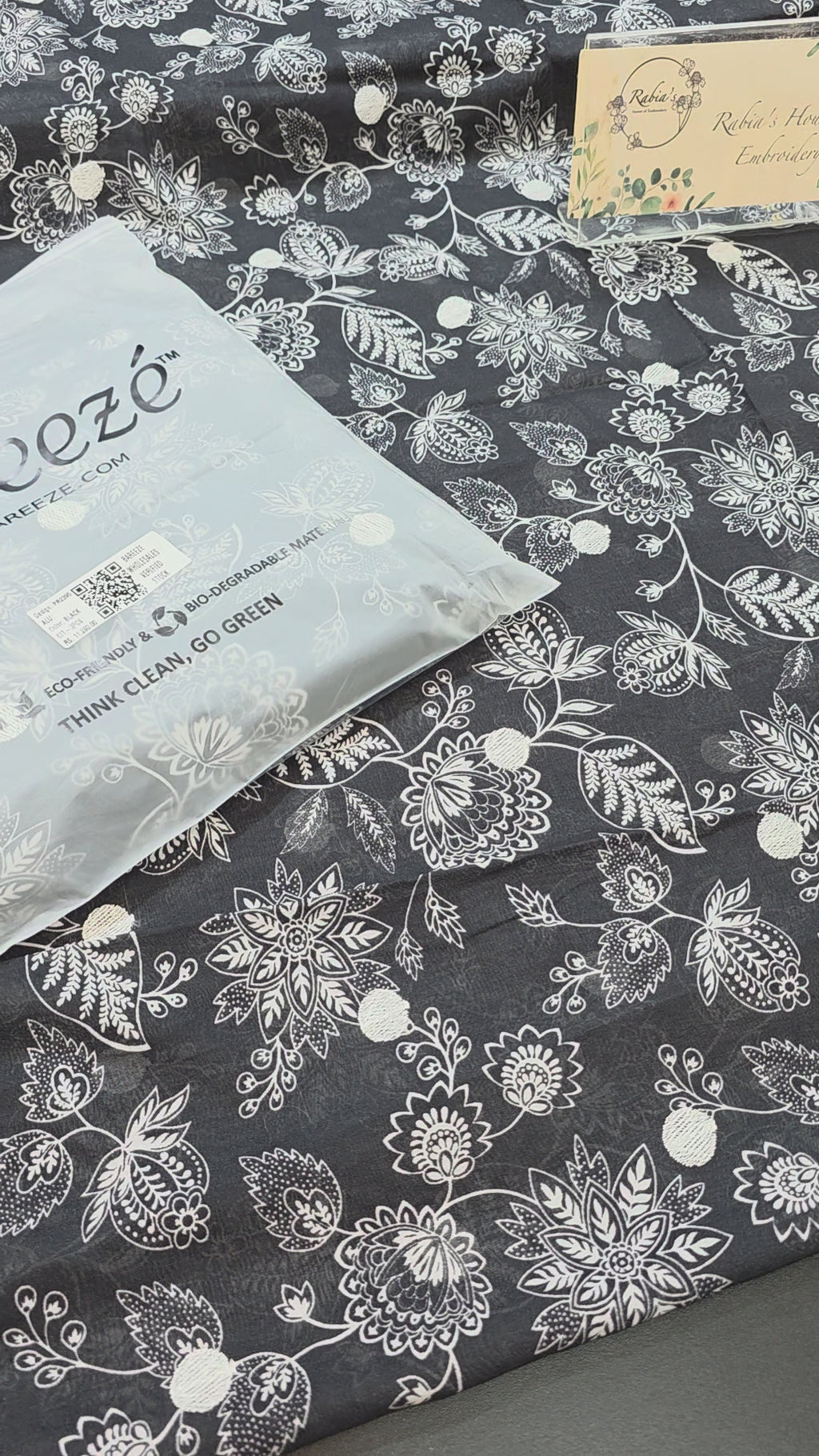 Bareeze lawn 3pc printed plus embroidery