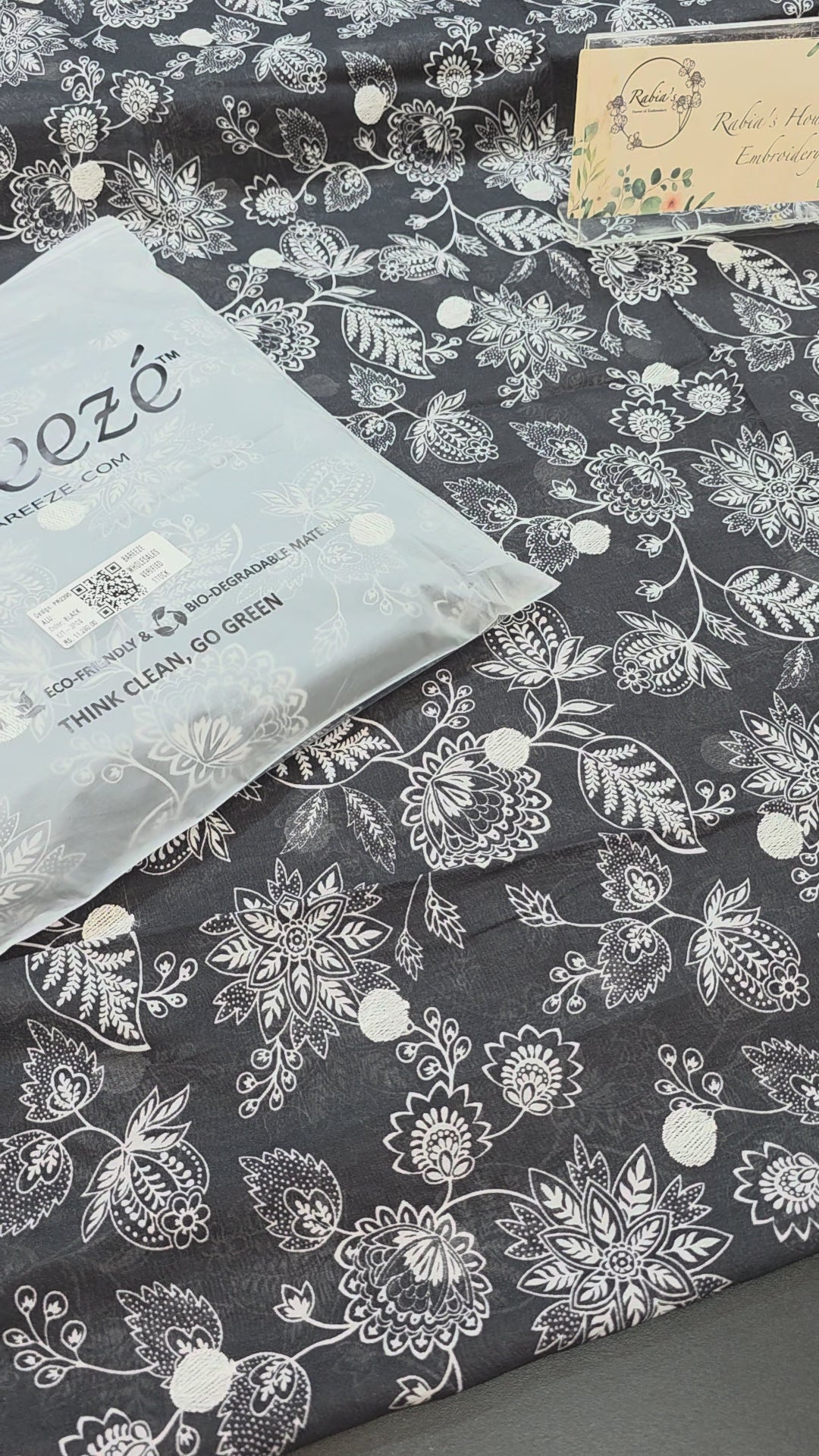Bareeze lawn 3pc printed plus embroidery