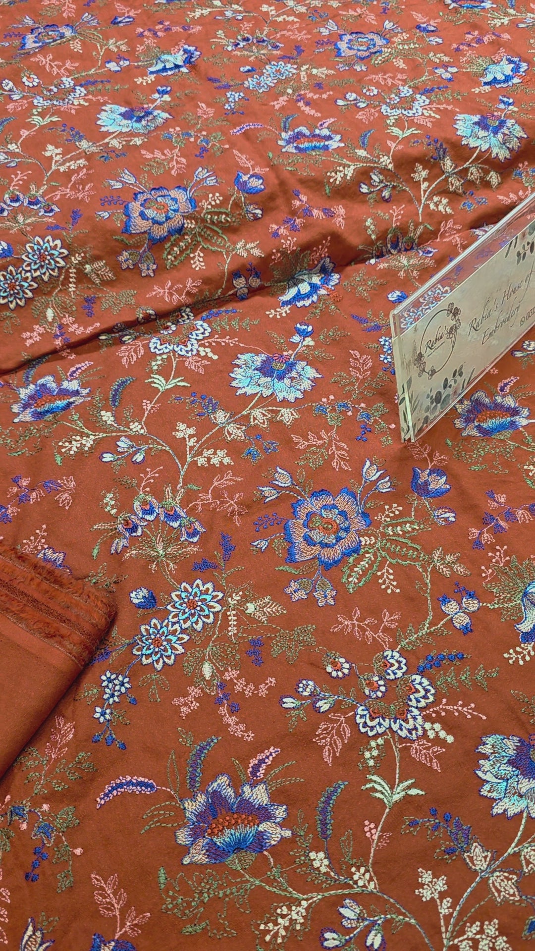 Winter kerandi 3pc allover embroidered with chiffon duppatta