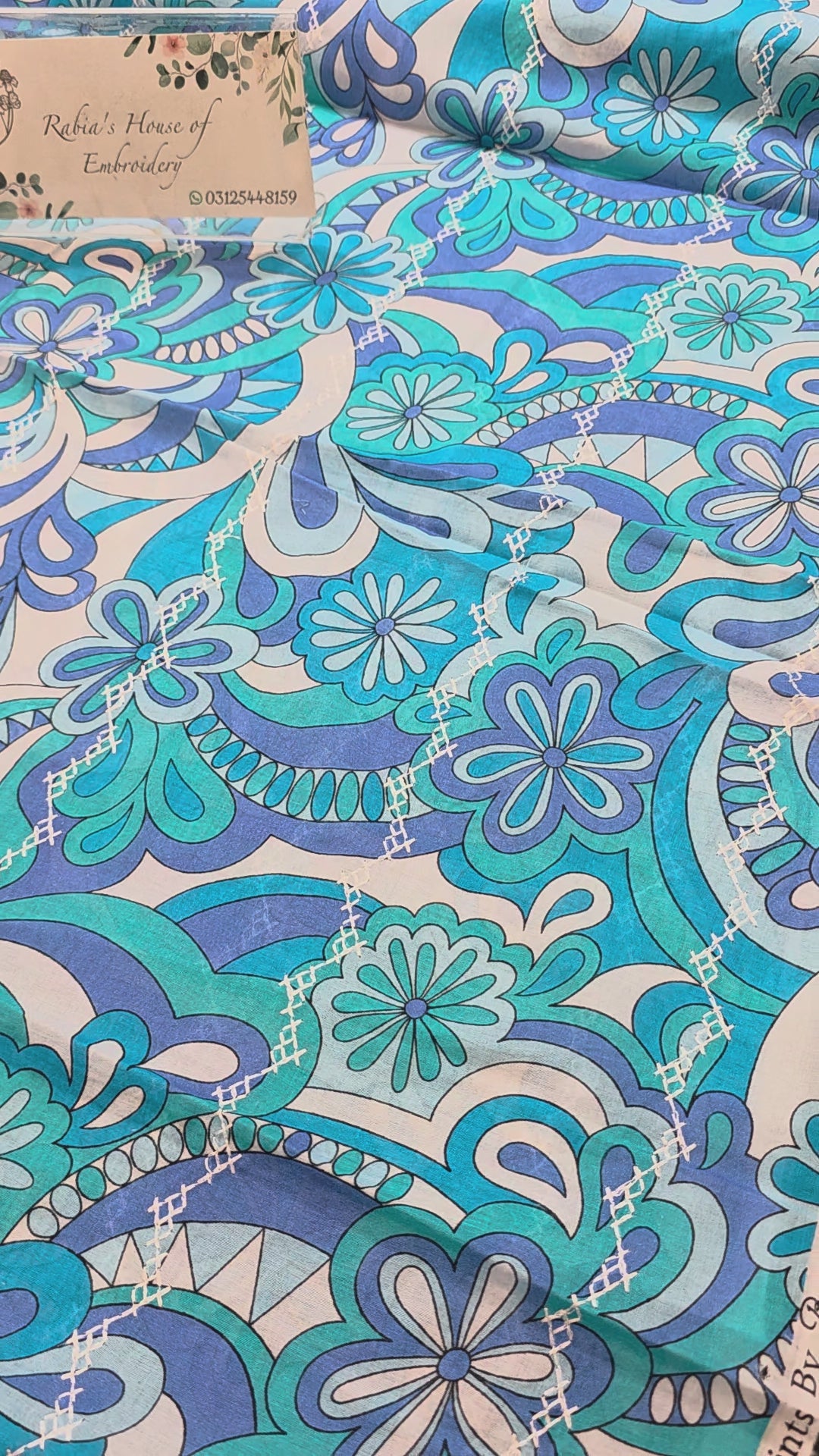 Bareeze lawn 3pc printed plus embroidery