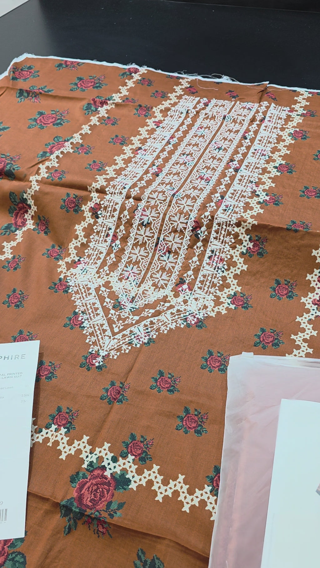 Sapphire embroidered