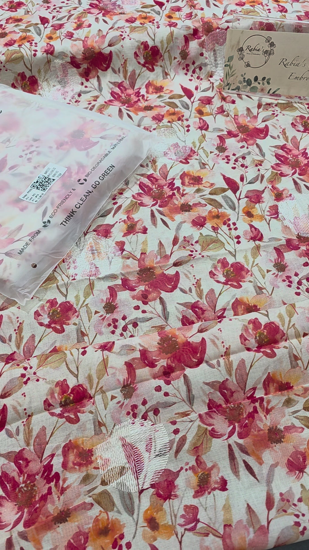 Bareeze lawn 3pc printed plus embroidery