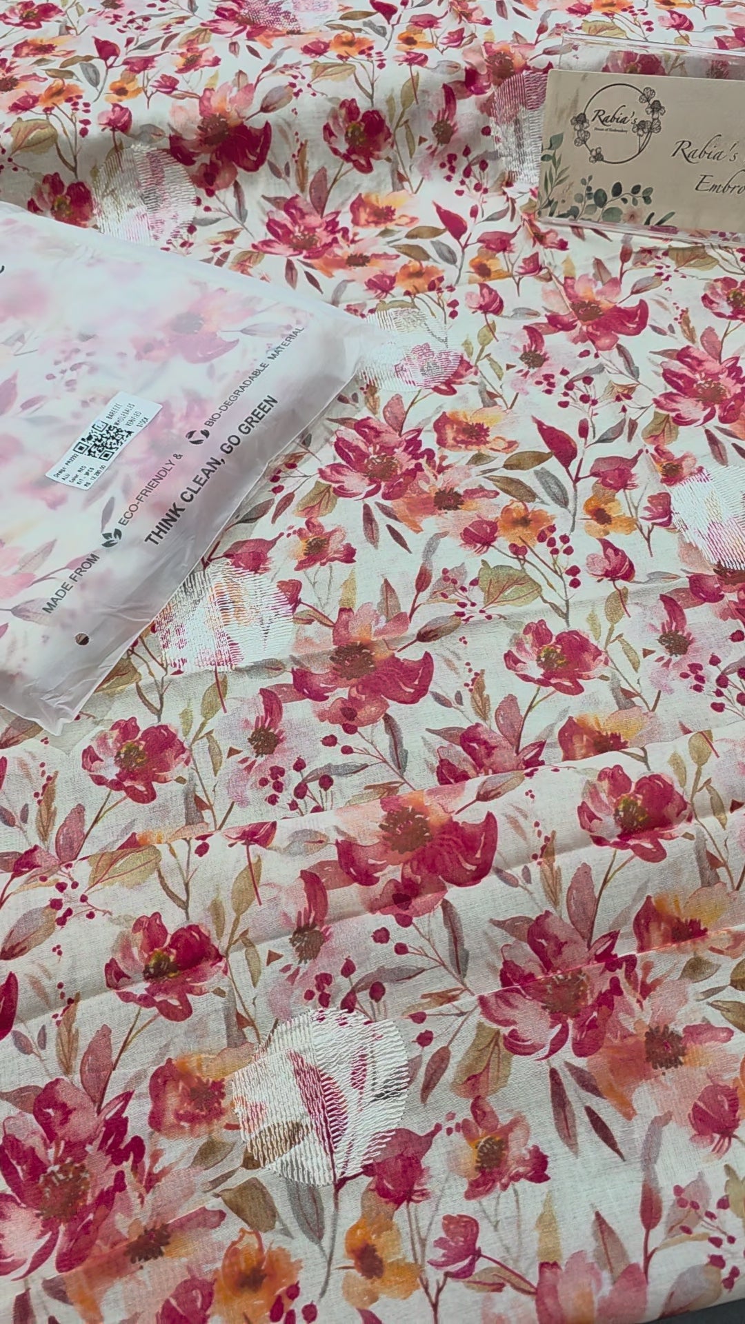 Bareeze lawn 3pc printed plus embroidery