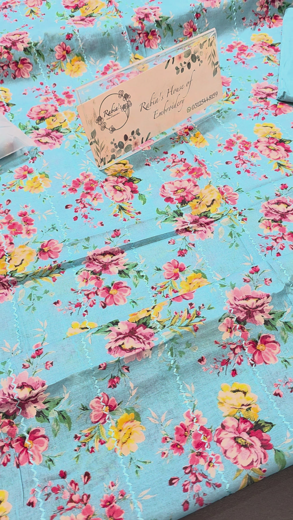 Bareeze printed 3pc plus embroidered