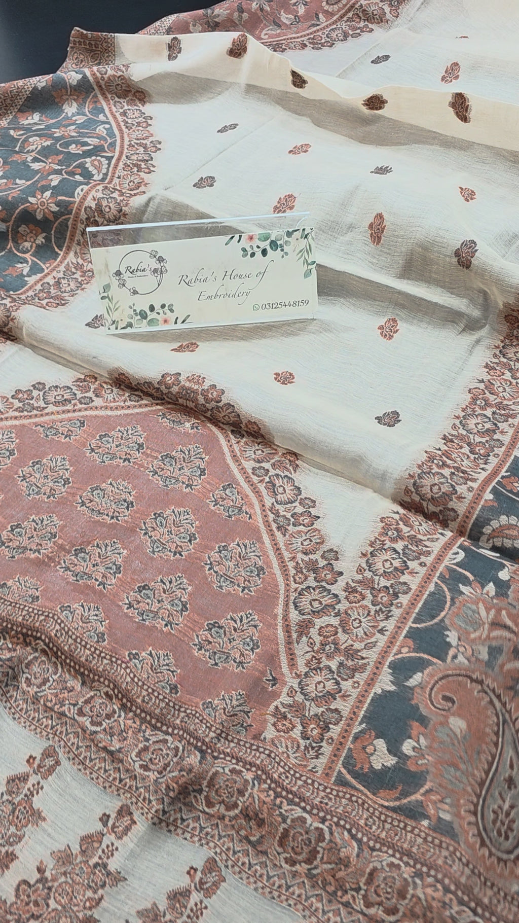Handmade lawn kani shawl