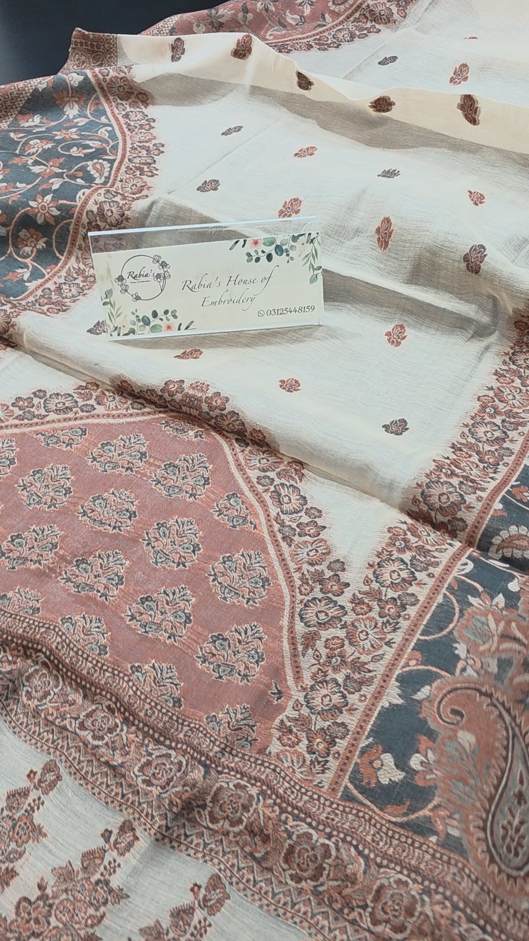 Handmade lawn kani shawl