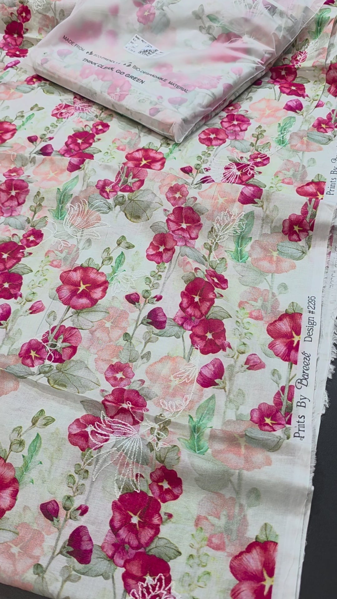 Bareeze printed 3pc plus embroidered