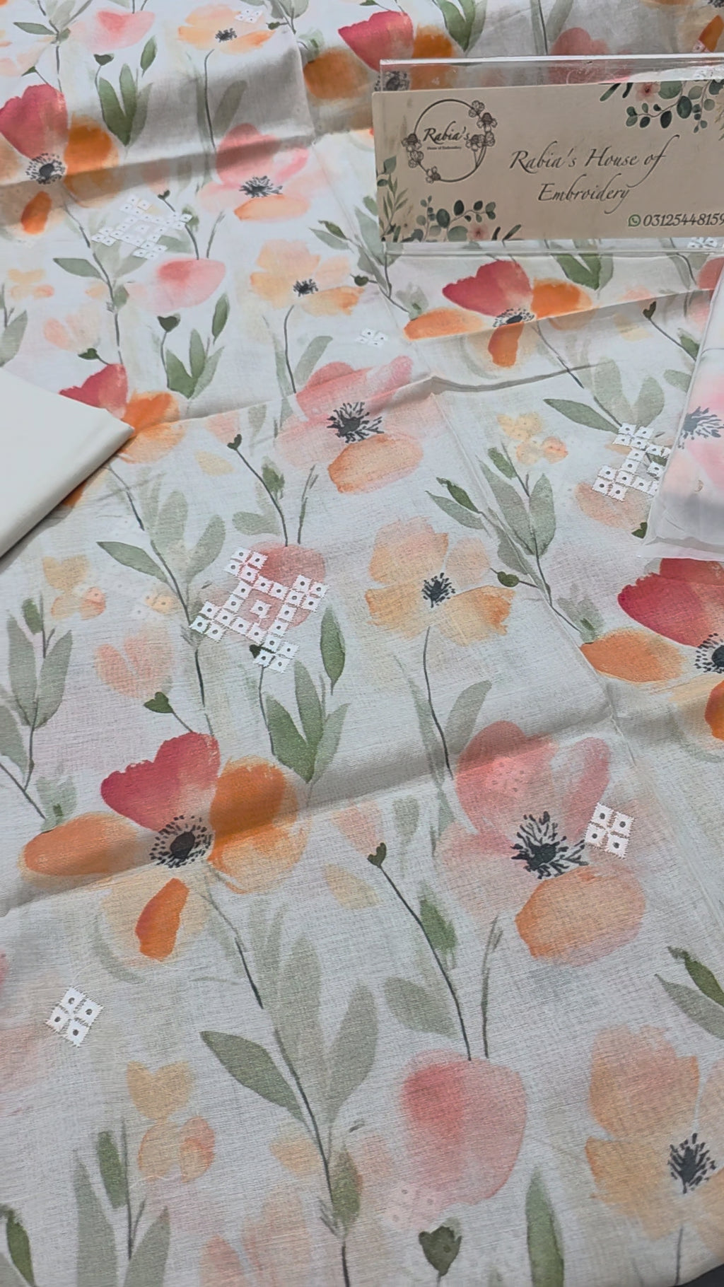 Bareeze printed 3pc plus embroidered