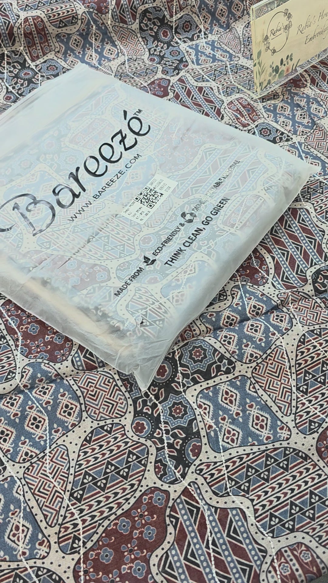 Bareeze lawn 3pc printed plus embroidery