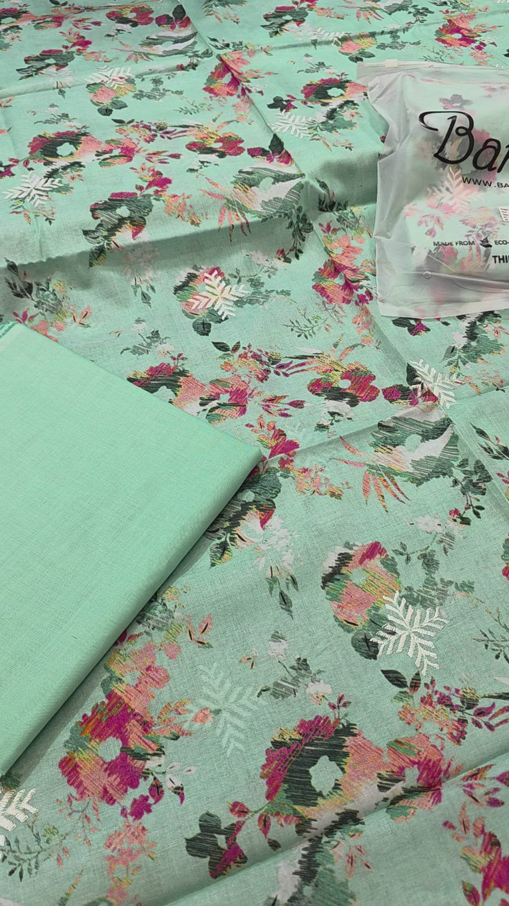 Bareeze lawn 3pc printed plus embroidery