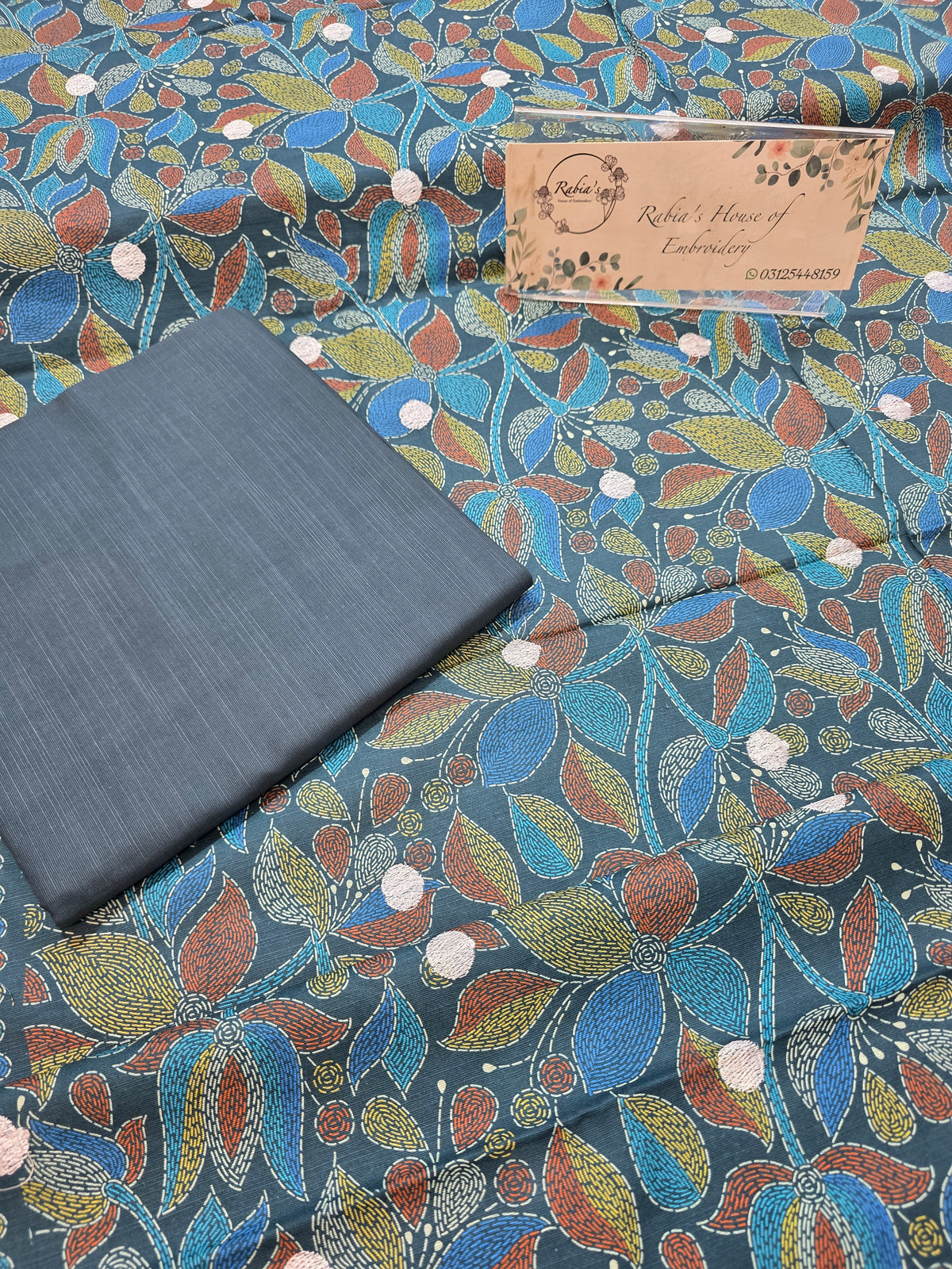 Bareeze printed with embroidery khadder