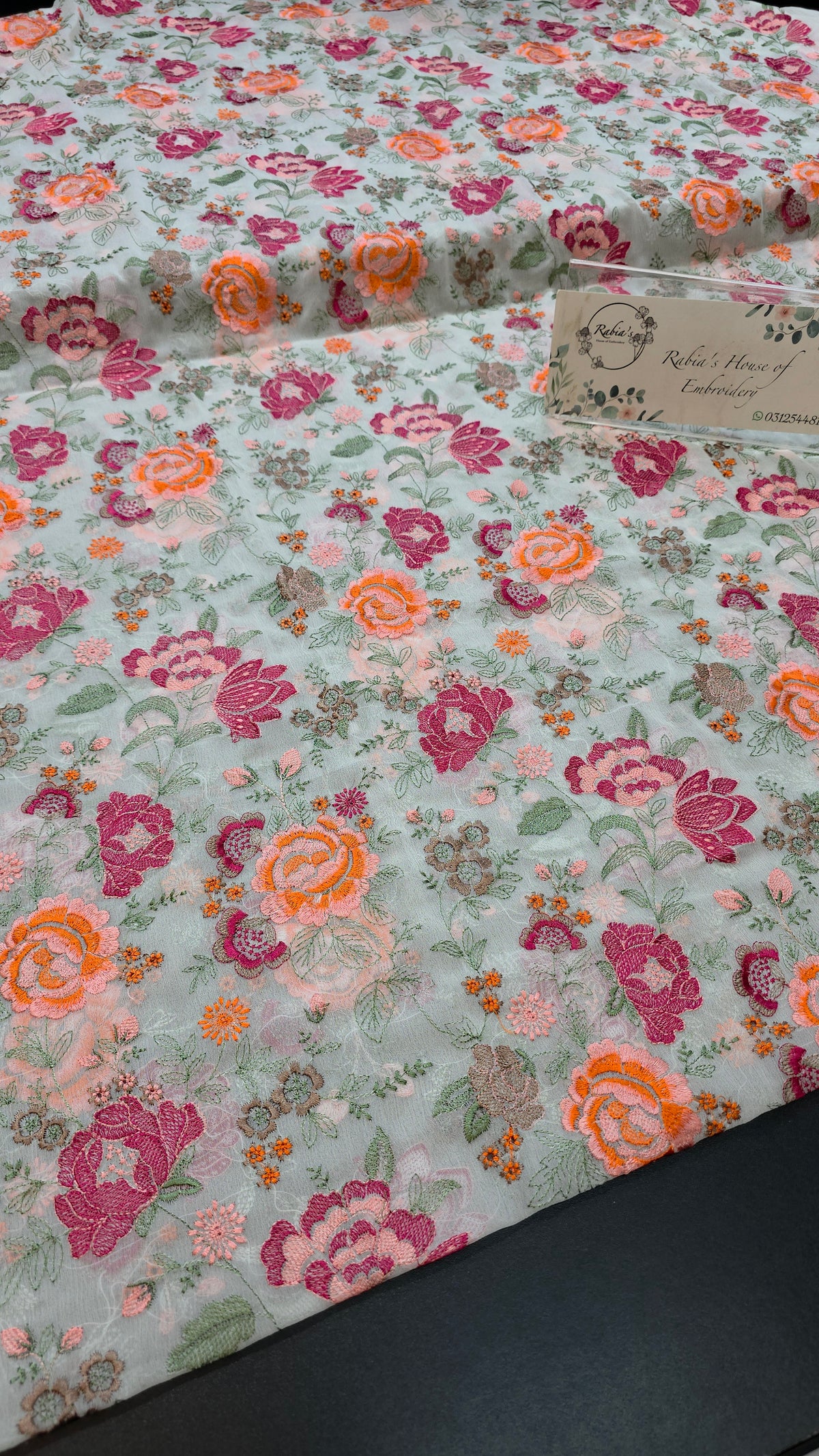 Chiffon allover embroidered 2pc shirt and duppatta