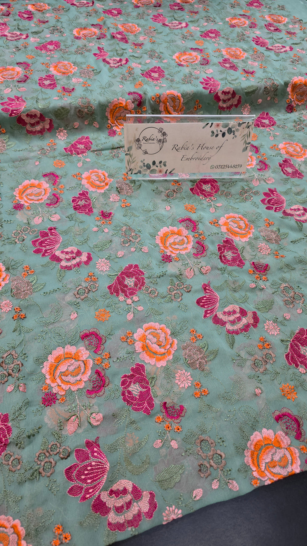 Chiffon allover embroidered shirt and duppatta