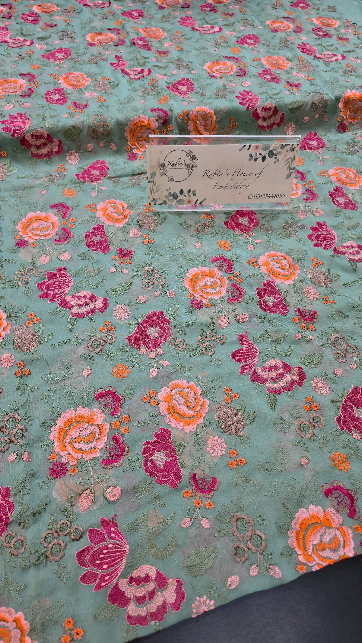 Chiffon allover embroidered shirt and duppatta