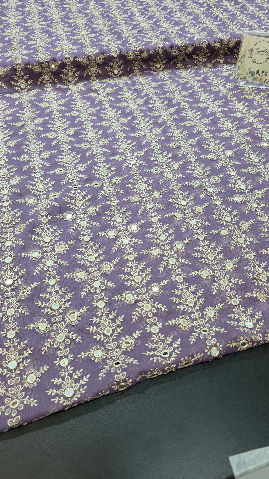 Chiffon allover embroidered shirt and duppatta