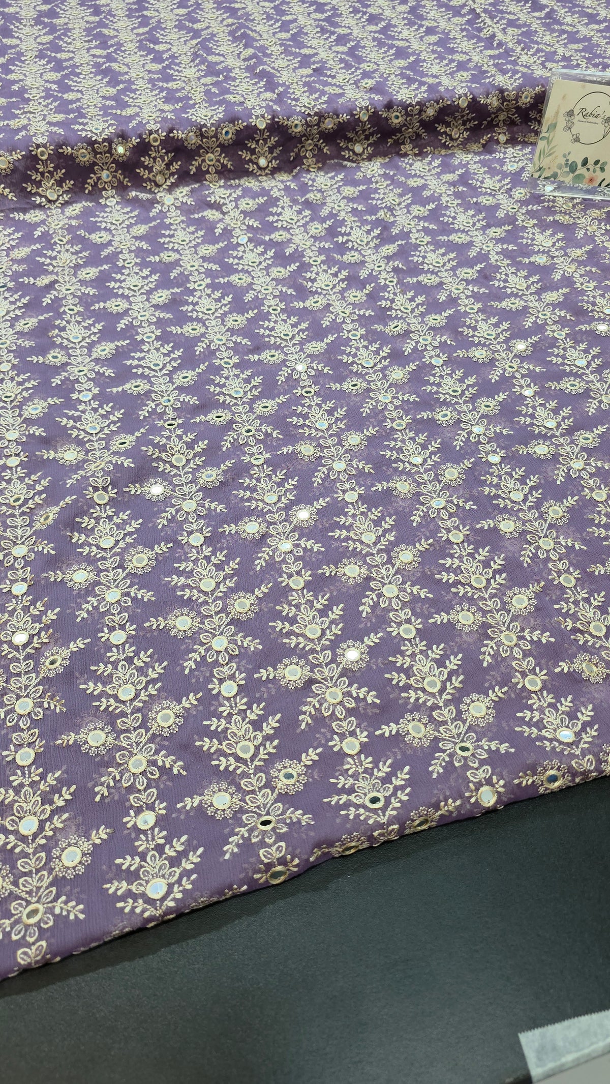 Chiffon allover embroidered shirt and duppatta