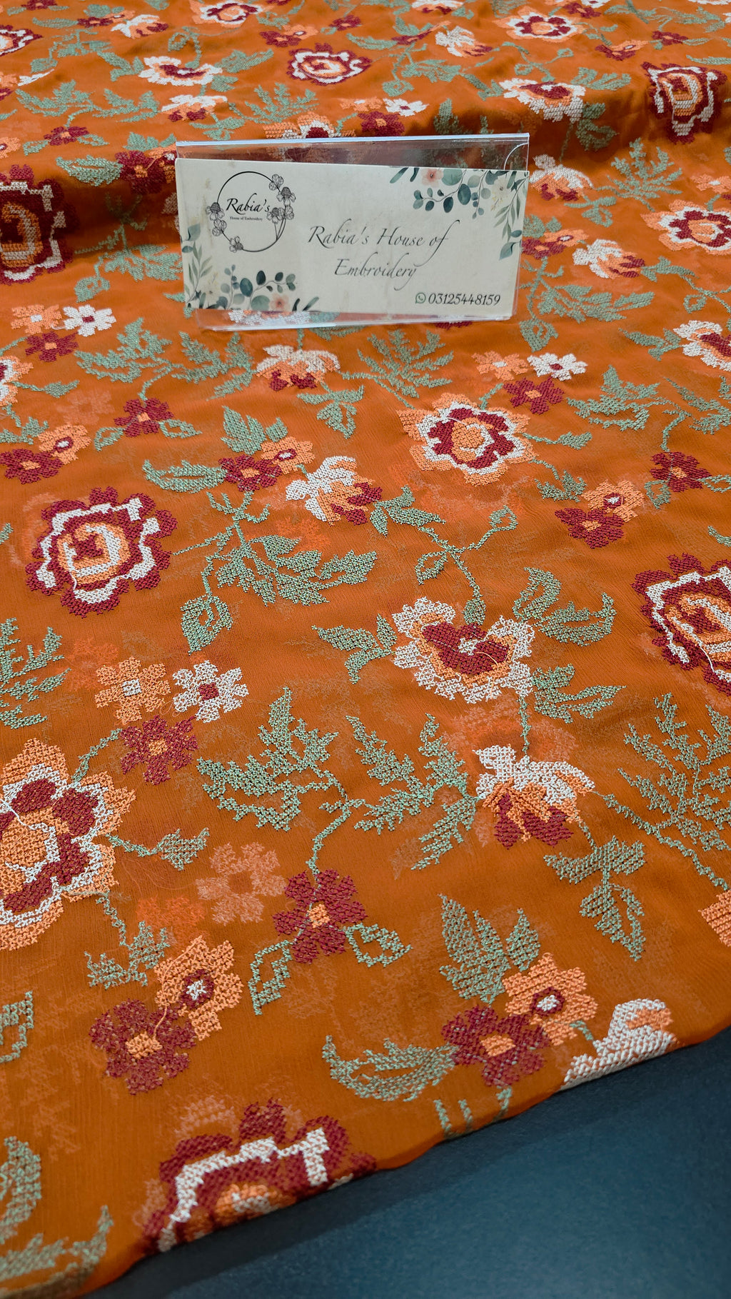 Chiffon allover embroidered shirt and duppatta