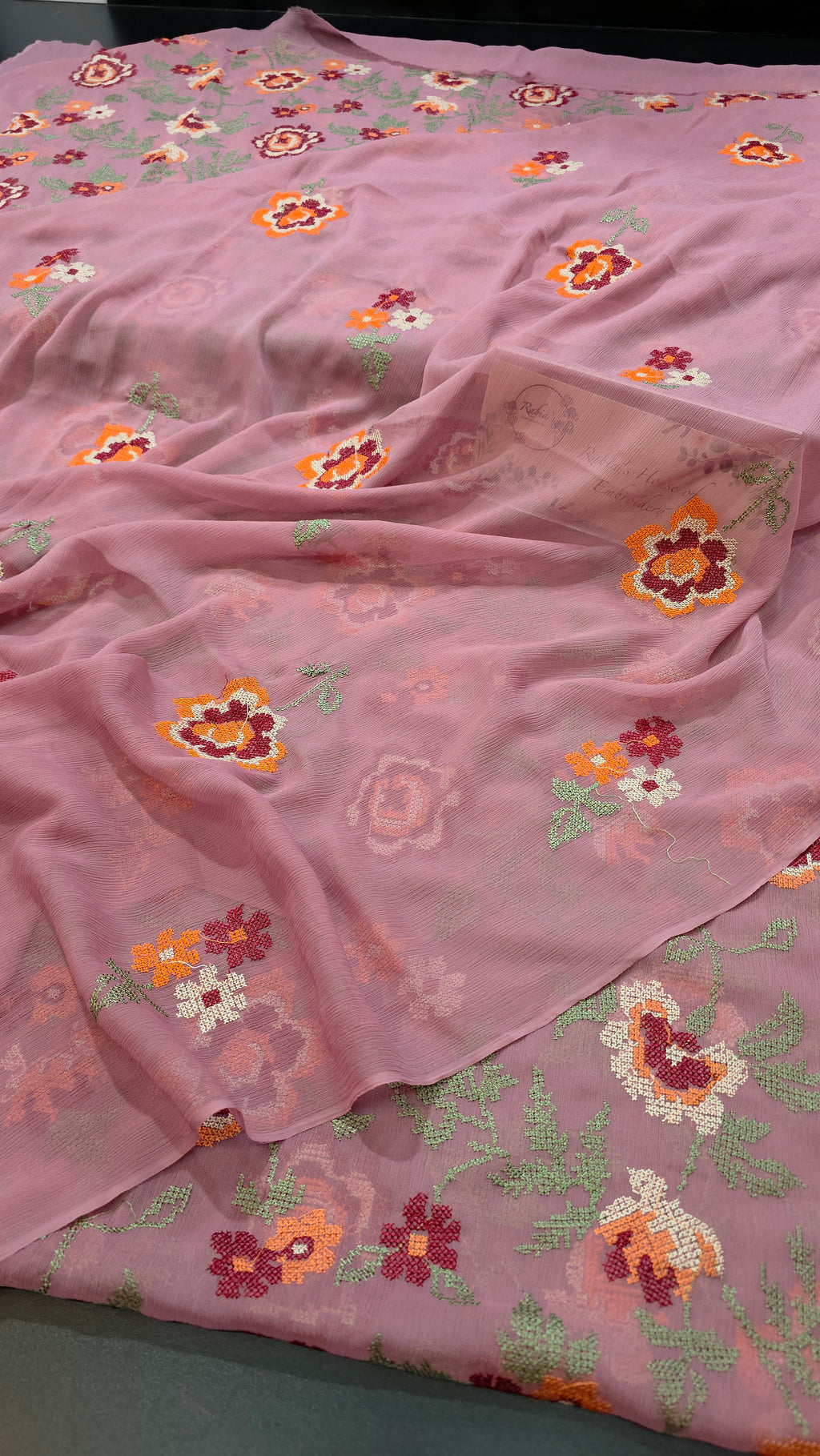 Chiffon allover embroidered shirt &  duppatta