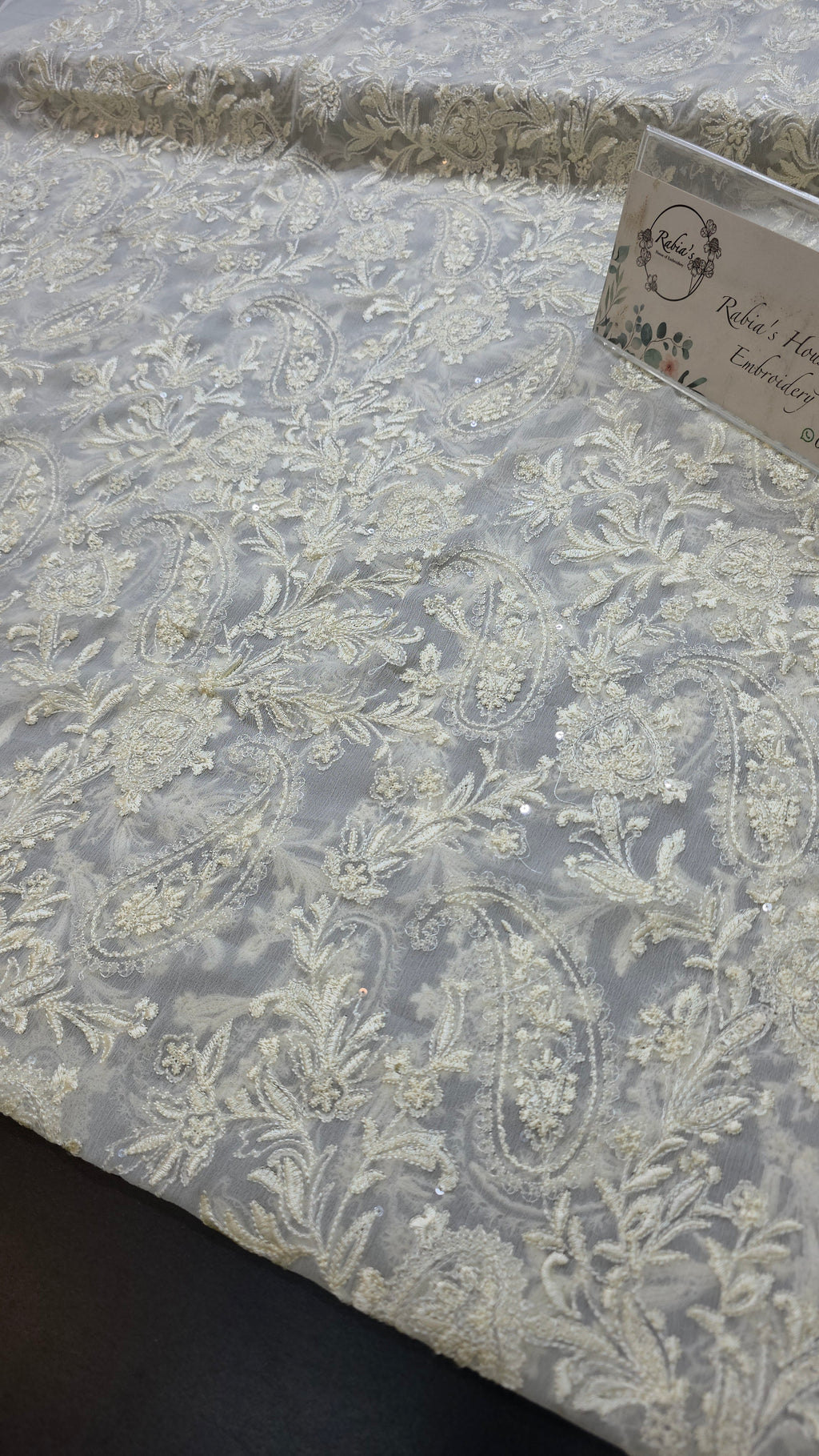 Chiffon allover embroidered shirt and duppatta (LIME)