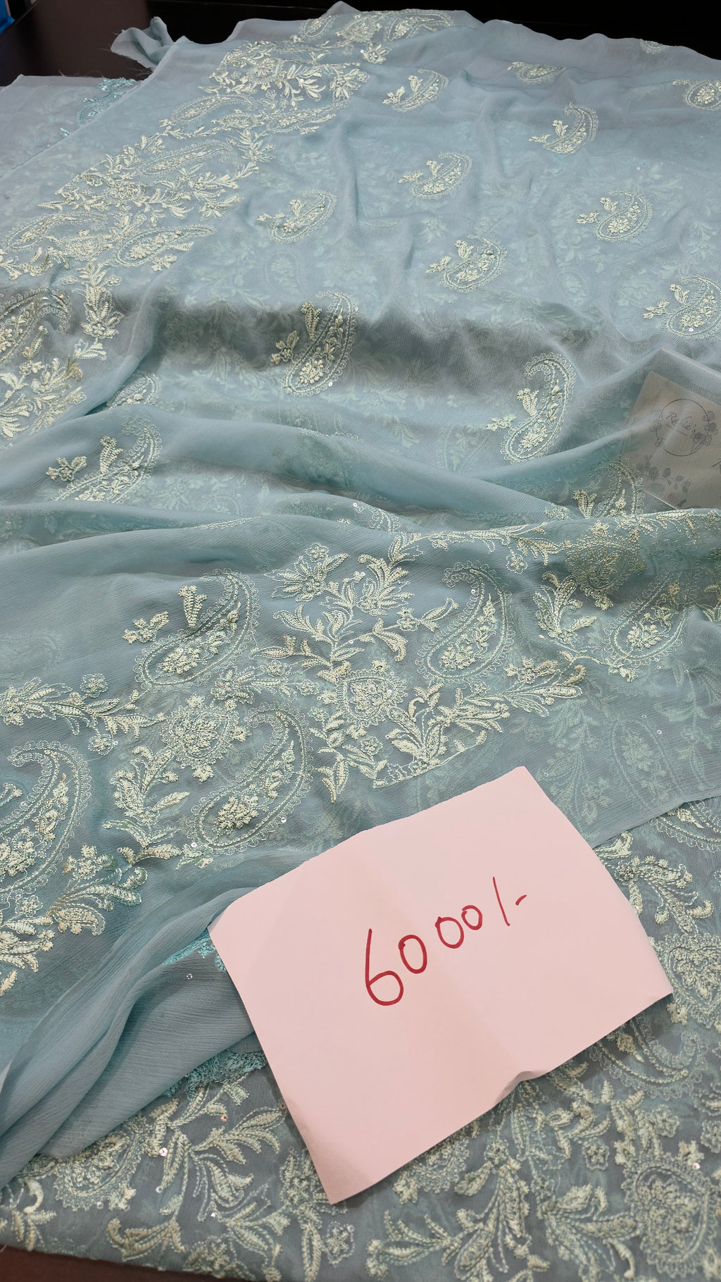Chiffon allover embroidered shirt and duppatta