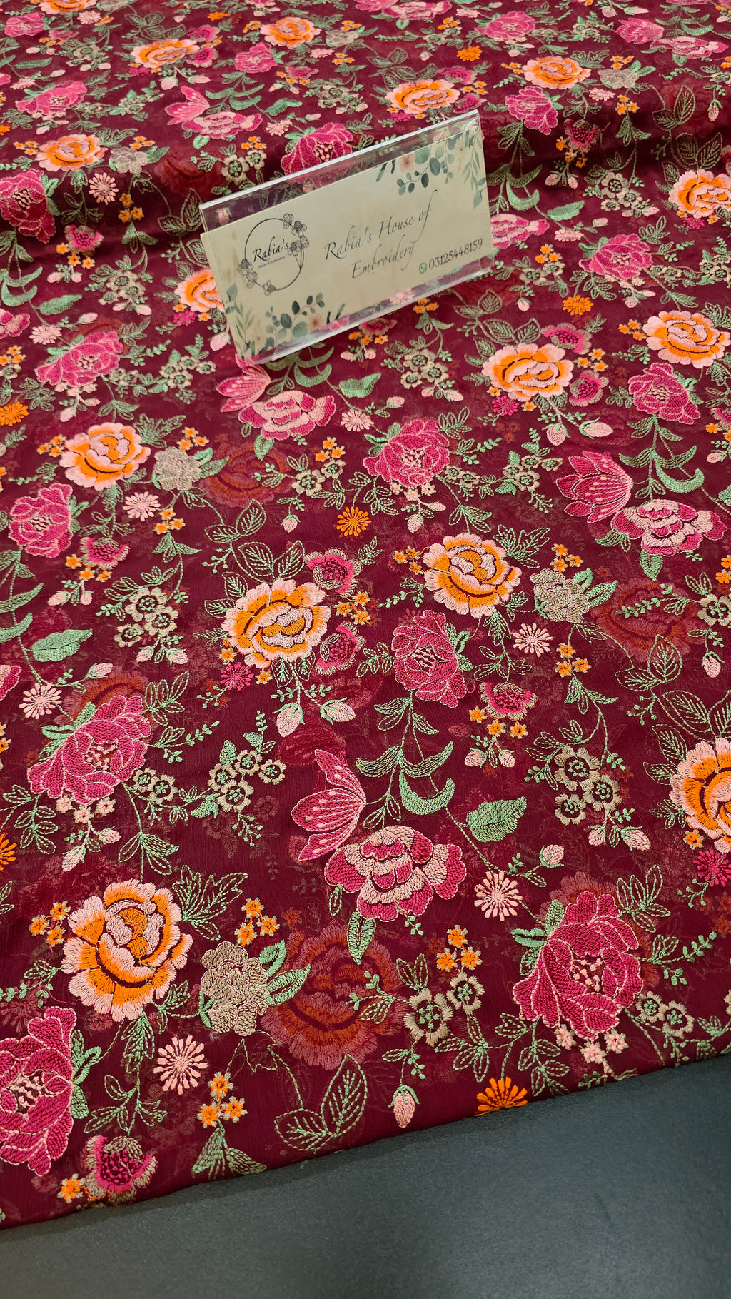 Chiffon allover embroidered 2pc shirt and duppatta