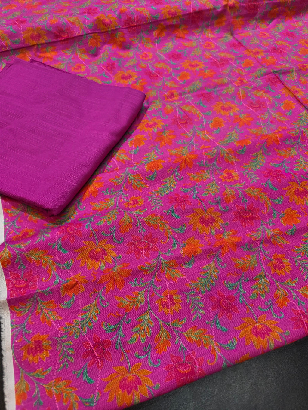 Bareeze printed plus embroidered khadder