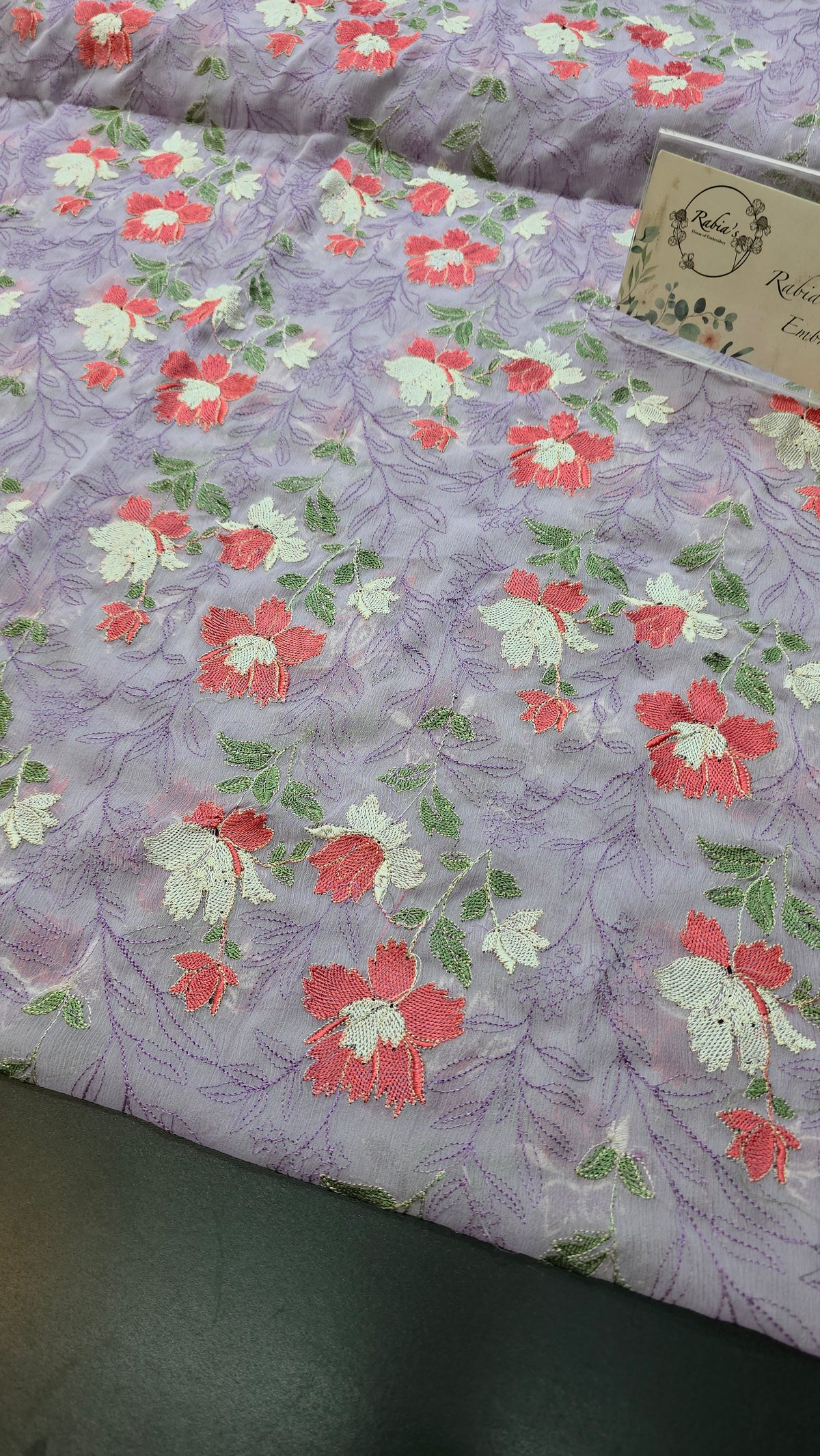 Chiffon allover embroidered 2pc shirt and duppatta