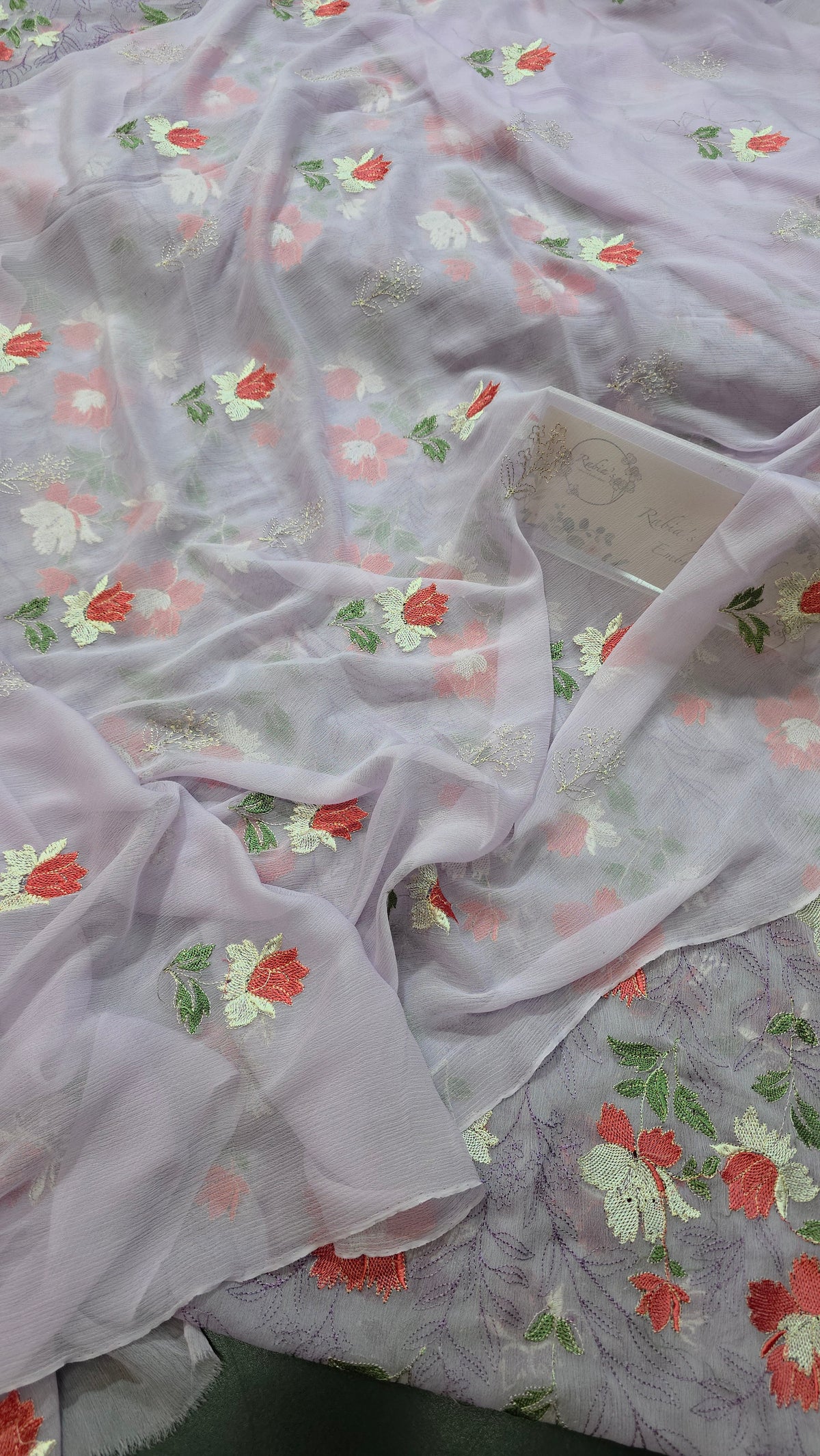 Chiffon allover embroidered 2pc shirt and duppatta