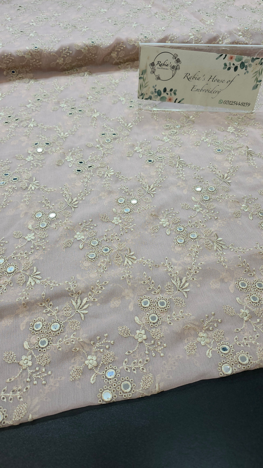 Chiffon allover embroidered shirt and duppatta