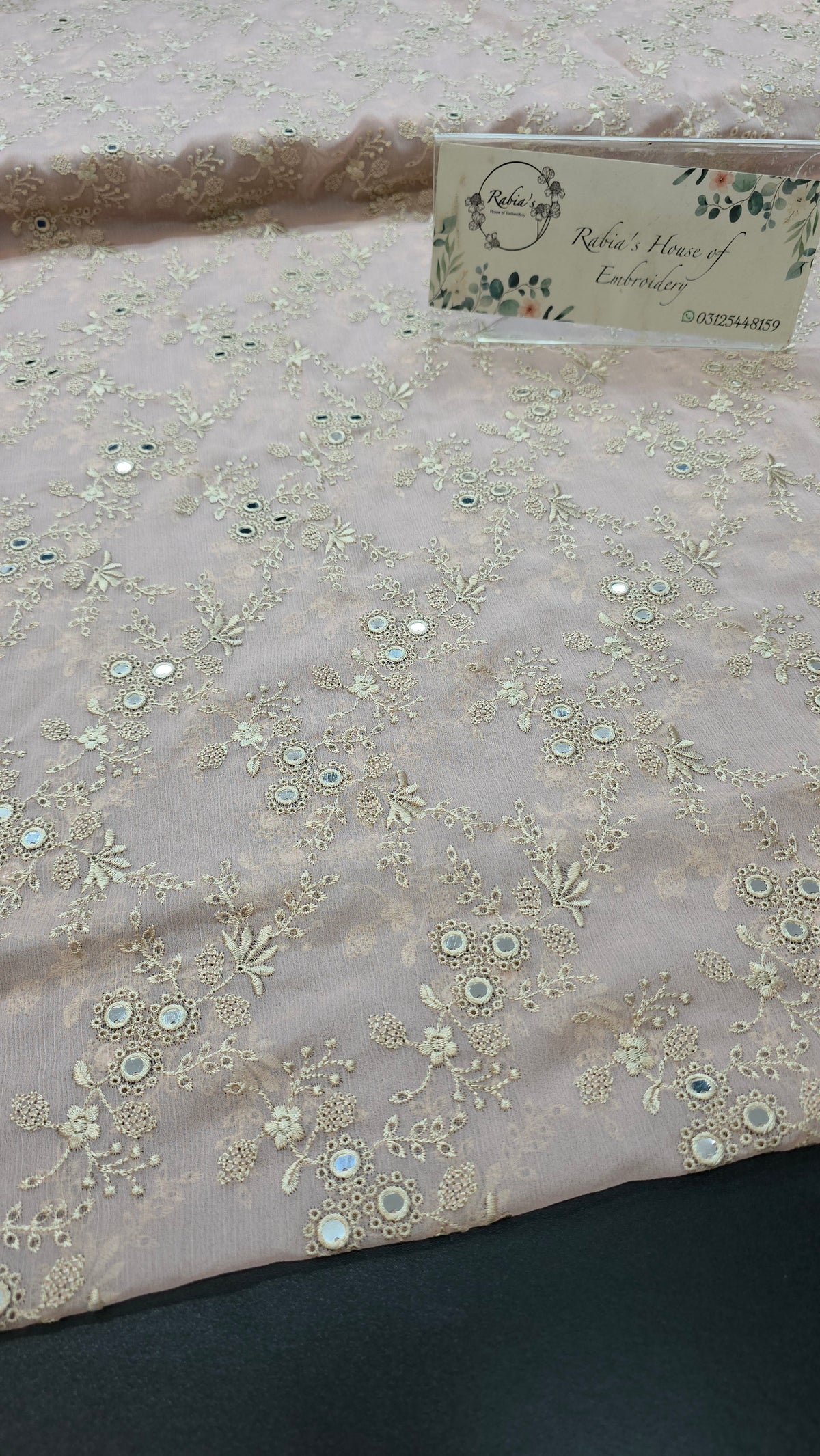 Chiffon allover embroidered shirt and duppatta