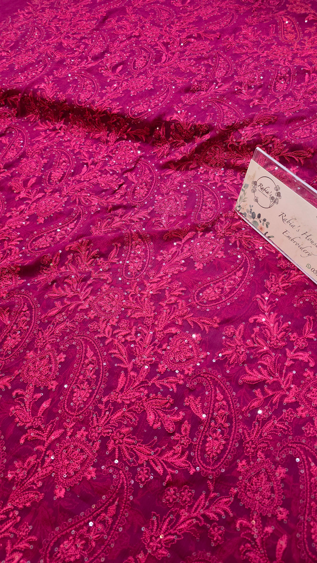 Chiffon allover embroidered shirt and duppatta