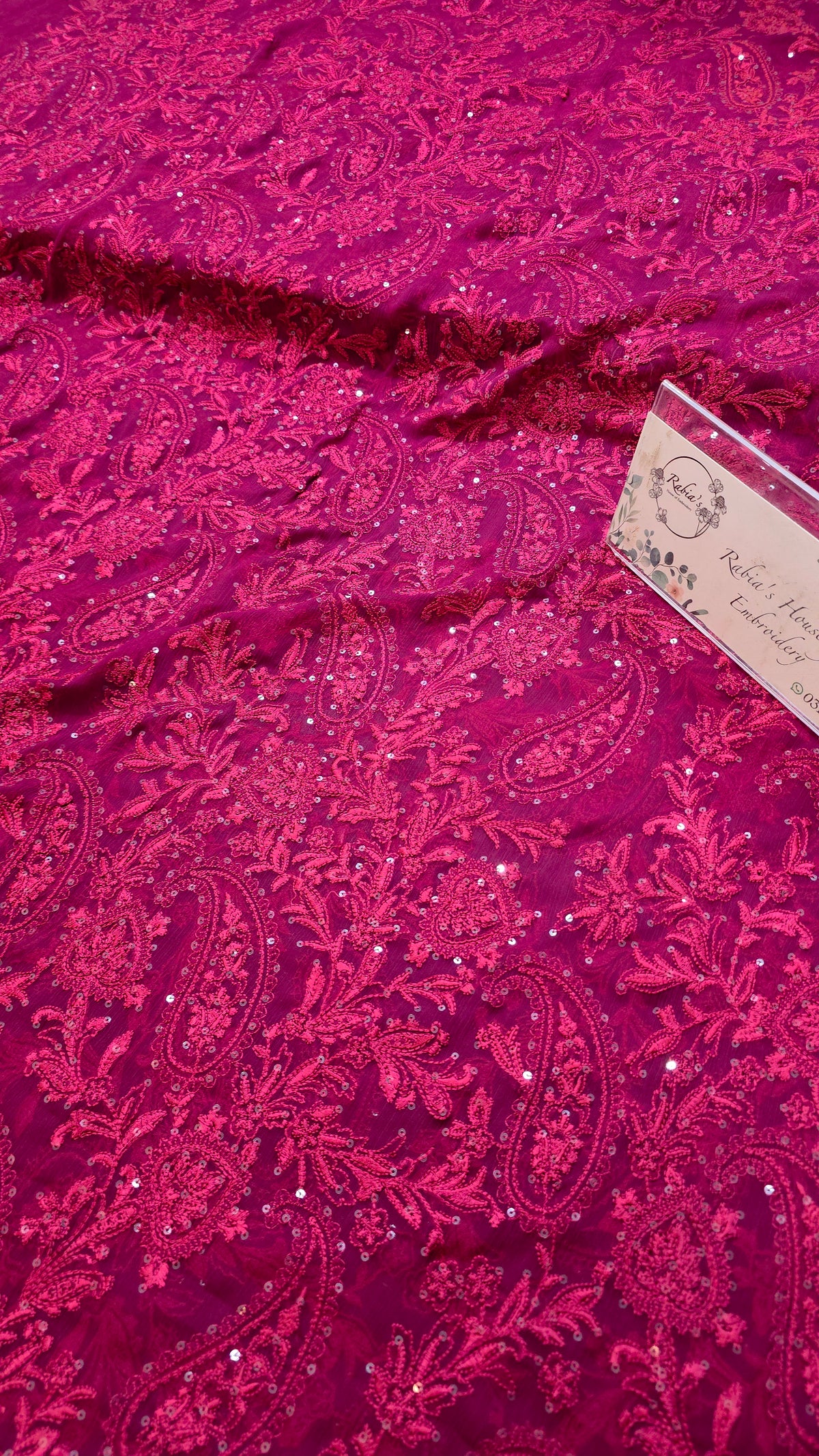 Chiffon allover embroidered shirt and duppatta