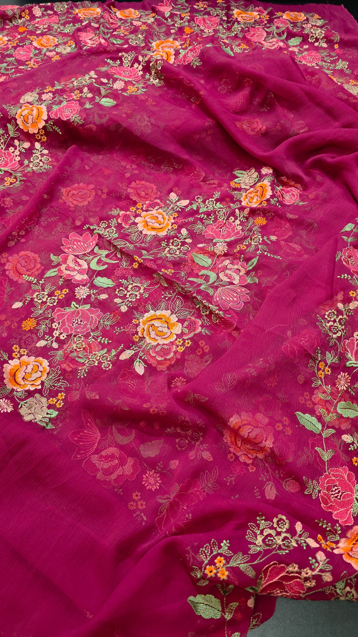 Chiffon allover embroidered 2pc shirt and duppatta