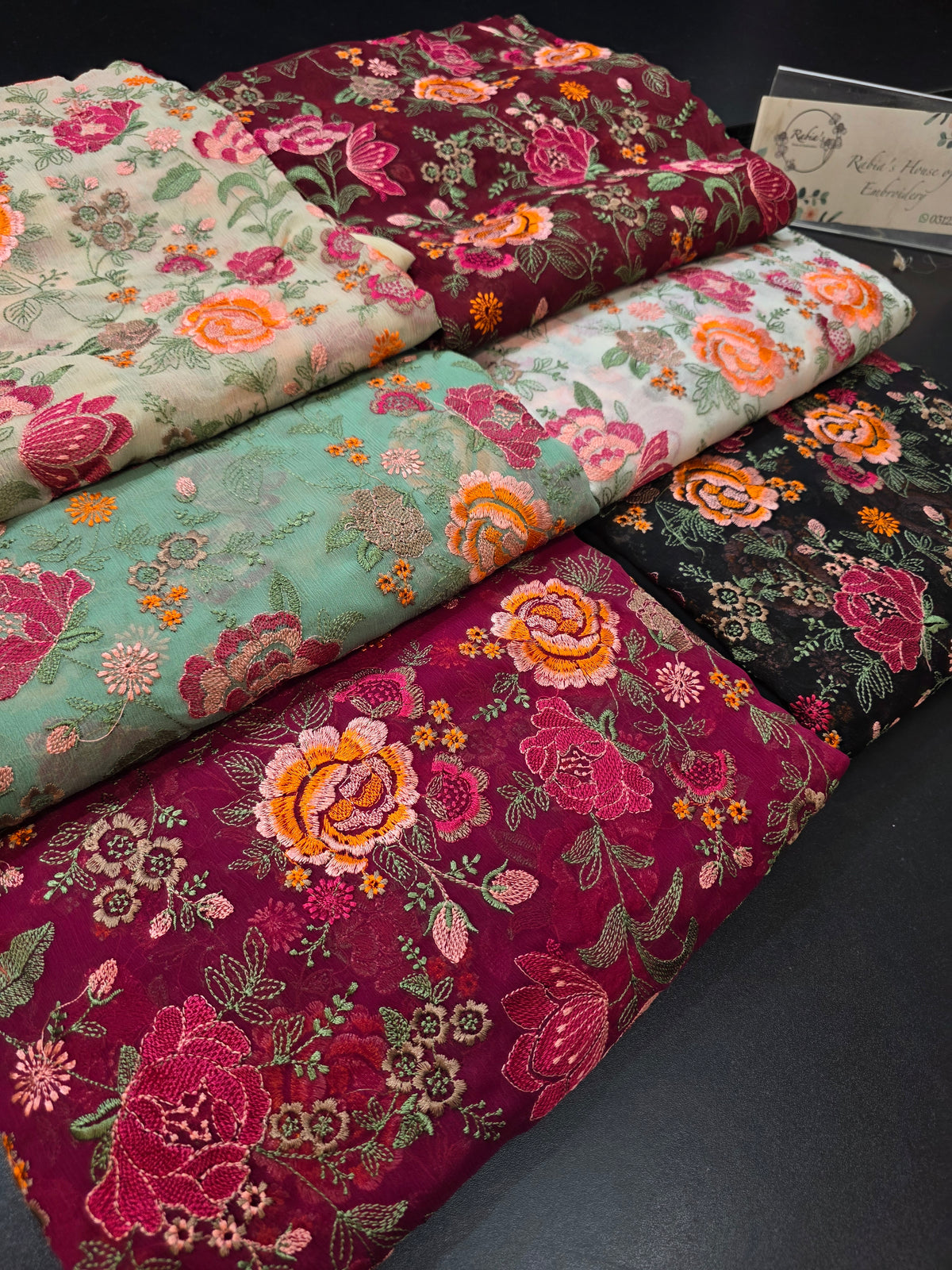 Chiffon allover embroidered 2pc shirt and duppatta
