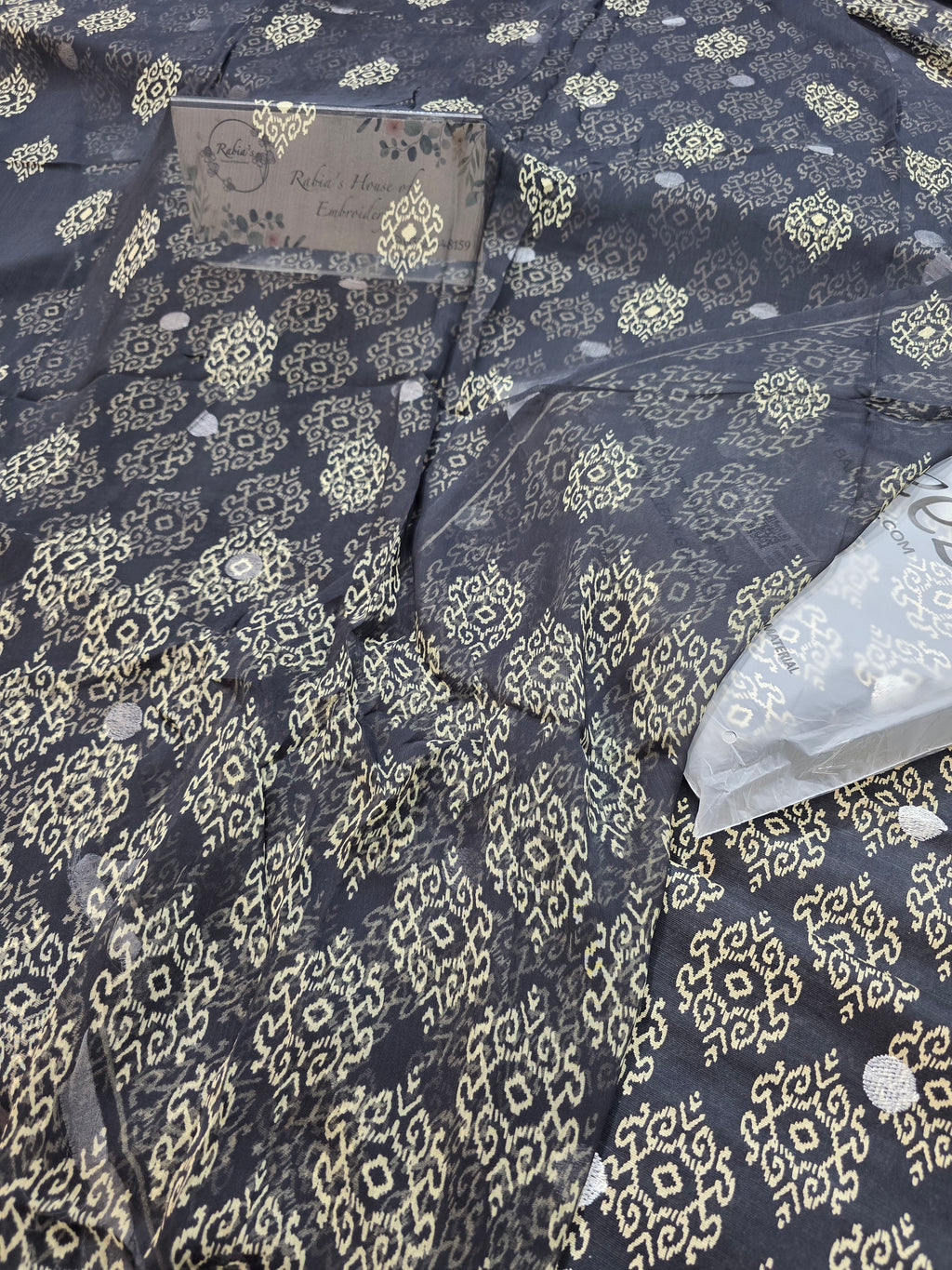 Bareeze printed plus embroidered khadder