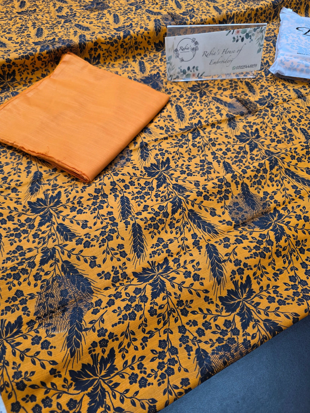 Bareeze printed plus embroidered khadder