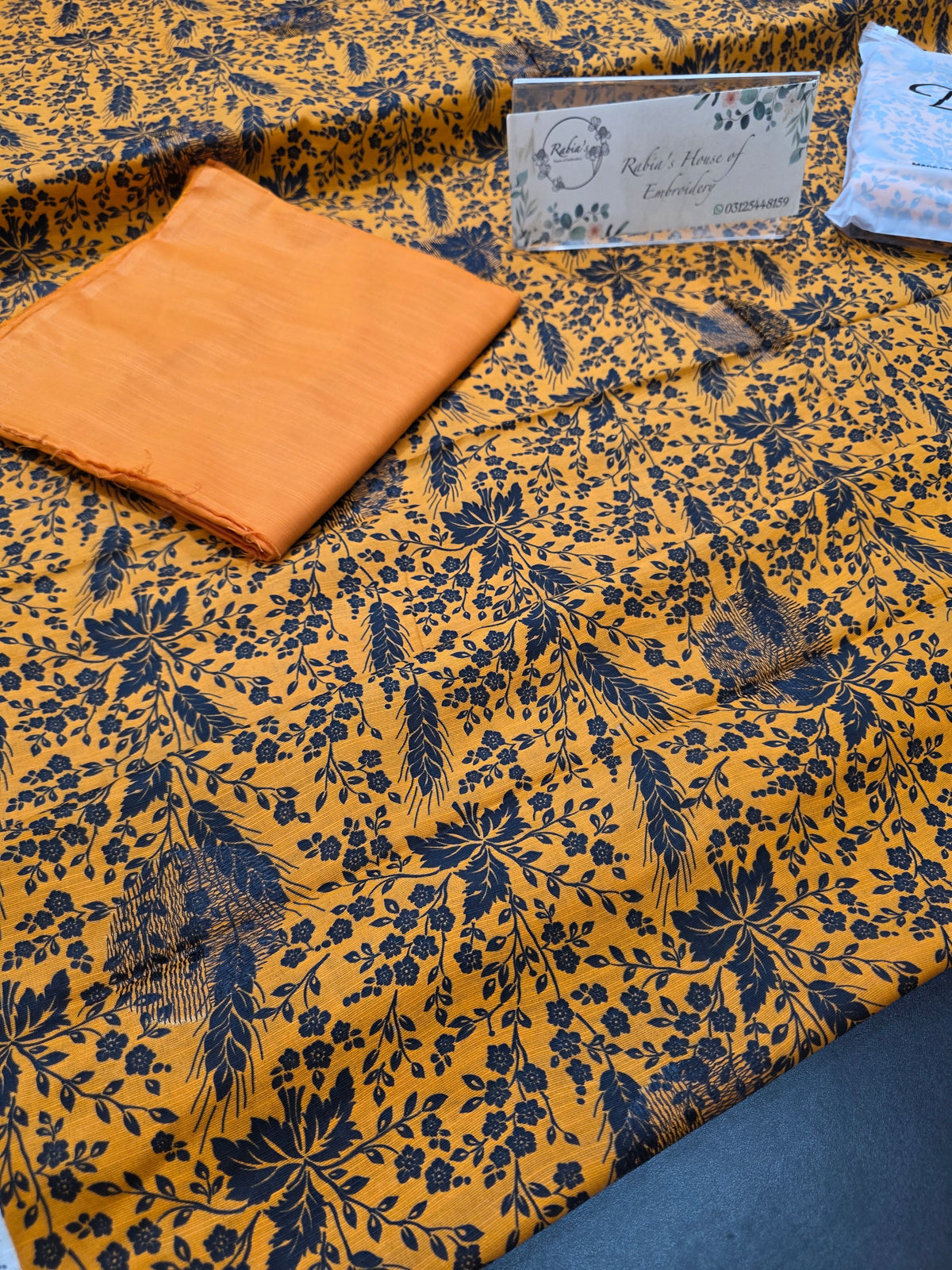 Bareeze printed plus embroidered khadder