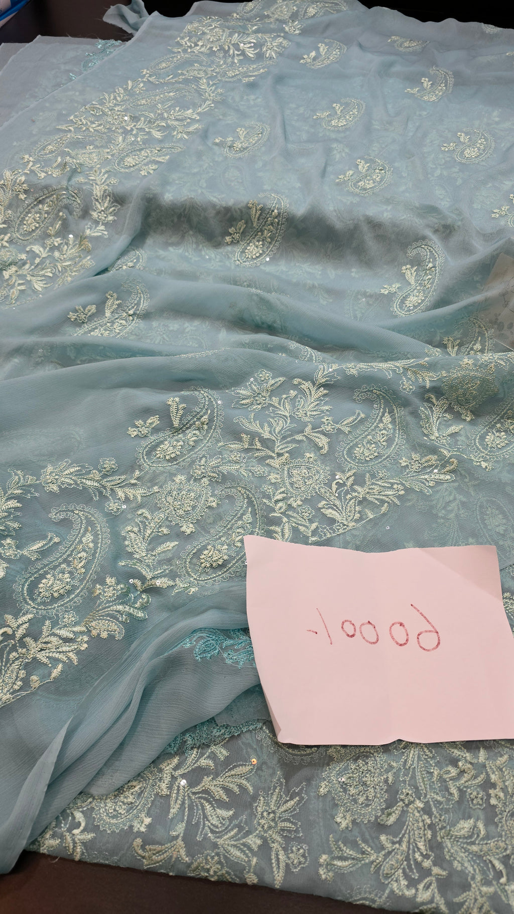 Chiffon allover embroidered shirt and duppatta