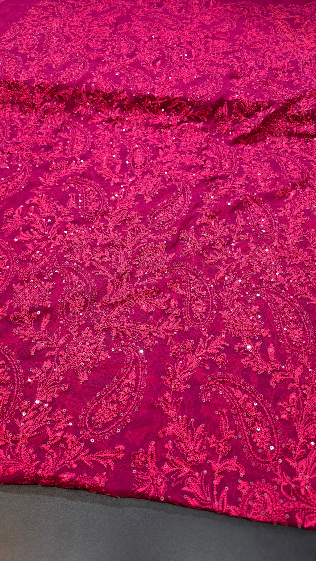 Chiffon allover embroidered shirt and duppatta