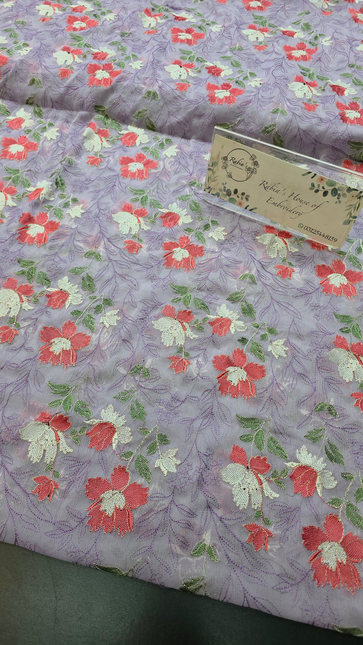 Chiffon allover embroidered 2pc shirt and duppatta