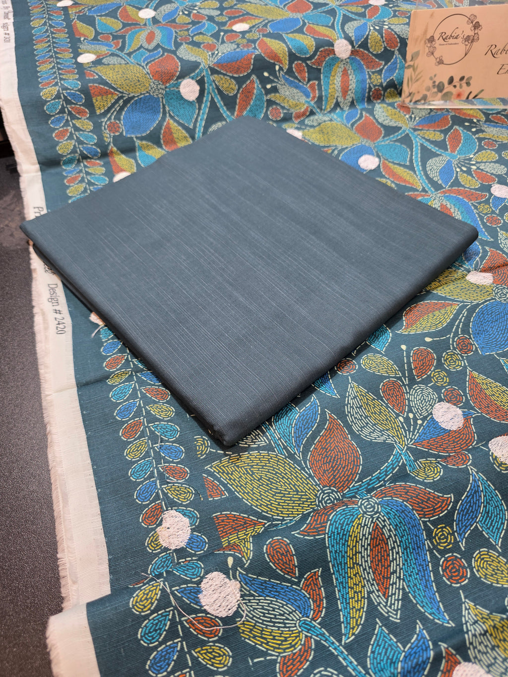 Bareeze printed with embroidery khadder