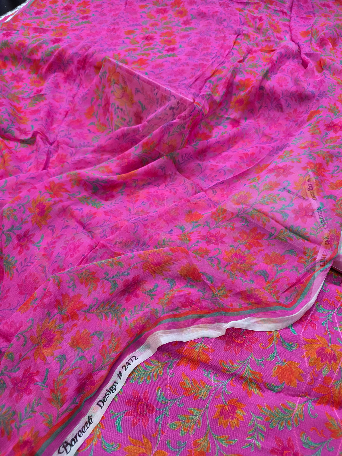 Bareeze printed plus embroidered khadder