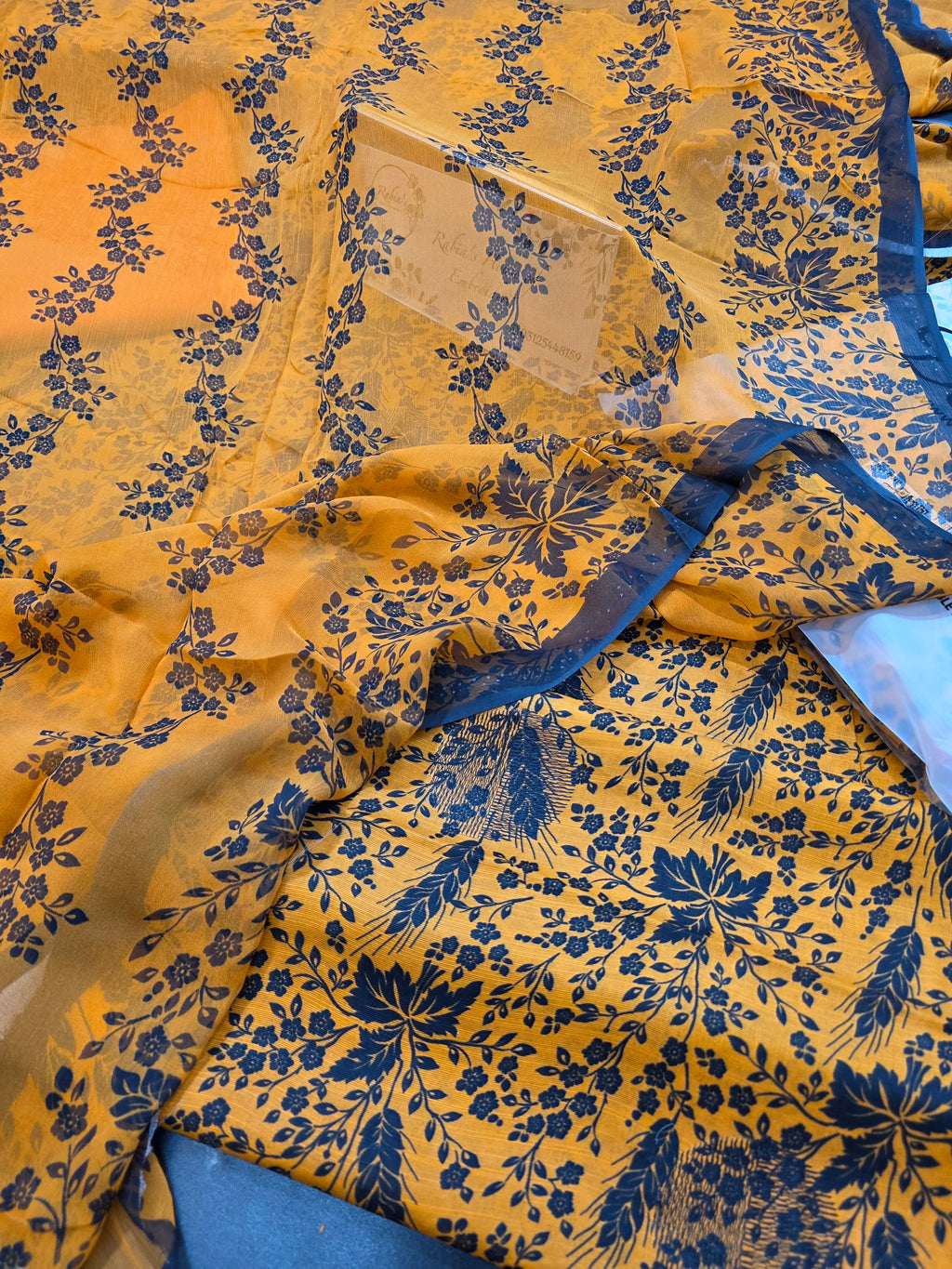 Bareeze printed plus embroidered khadder
