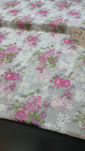 Chiffon allover embroidered shirt and duppatta