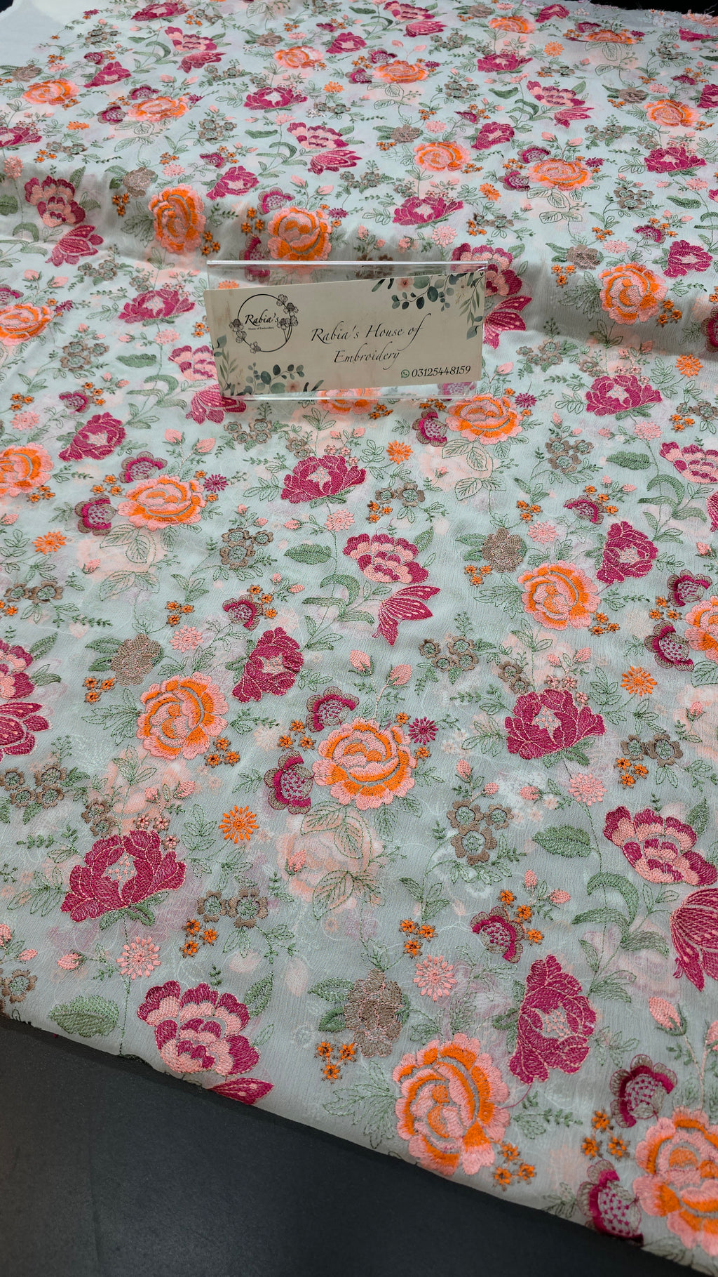 Chiffon allover embroidered 2pc shirt and duppatta