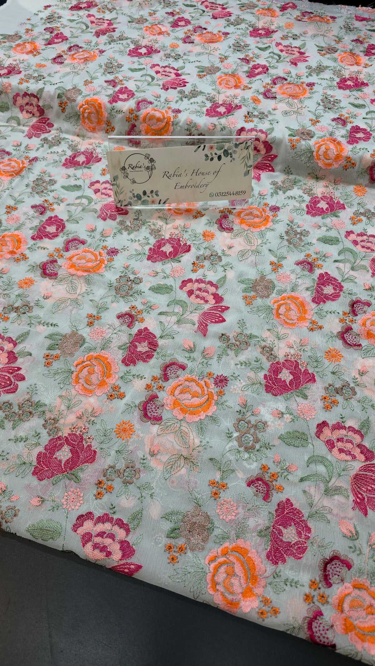 Chiffon allover embroidered 2pc shirt and duppatta