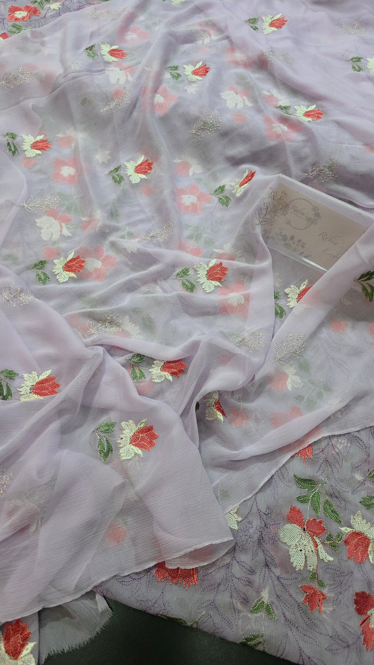 Chiffon allover embroidered 2pc shirt and duppatta