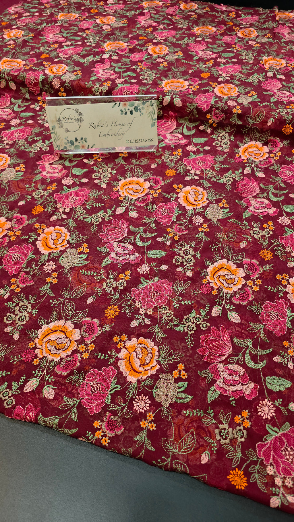 Chiffon allover embroidered 2pc shirt and duppatta